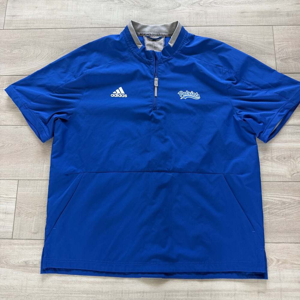 adidas Baseball Patriots Mens XL Short Sleeve 1/4